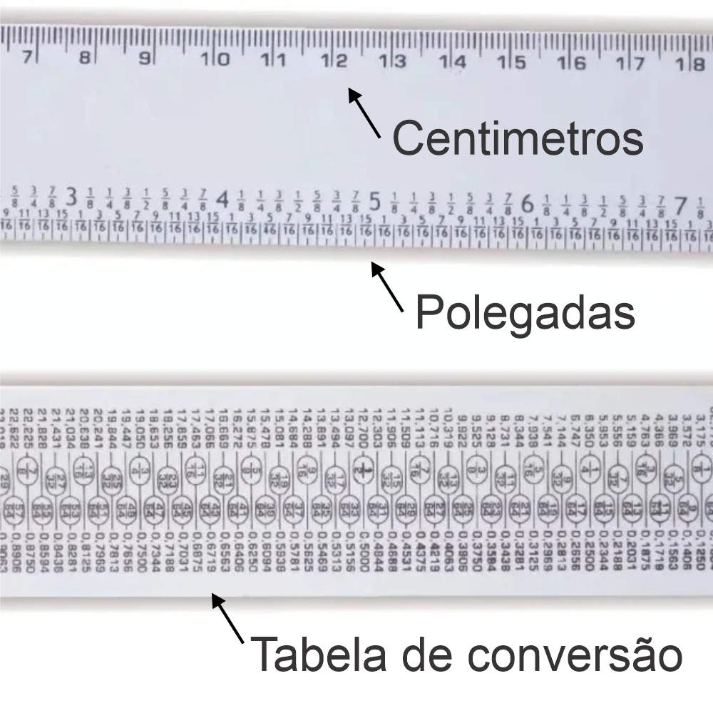 20cm - Regua de Alumínio Ferragista de 20cm 