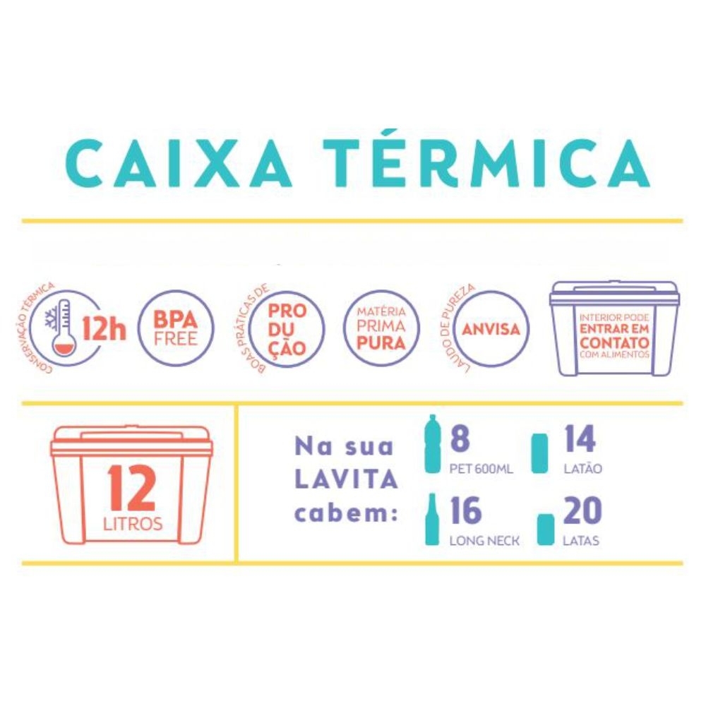 Caixa térmica de 12 litros - Cooler Térmico