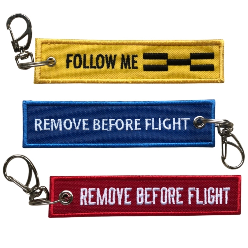 Chaveiro de Tecido - Remove Before Flight - Com Mosquetinho-CHT04