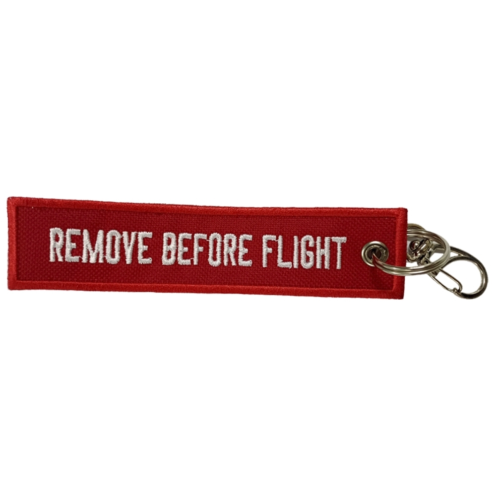 Chaveiro de Tecido - Remove Before Flight - Com Mosquetinho