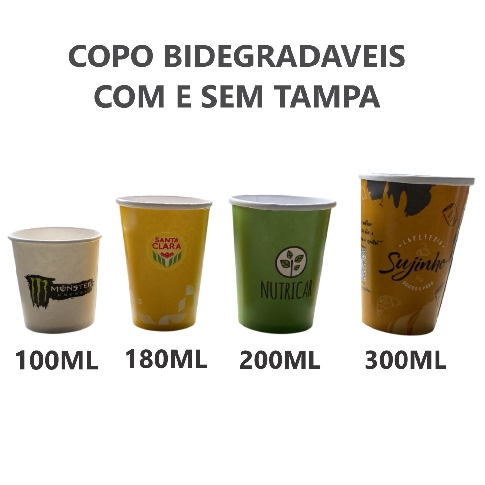 Copo reciclável e ou biodegradável - SEM TAMPA-765351