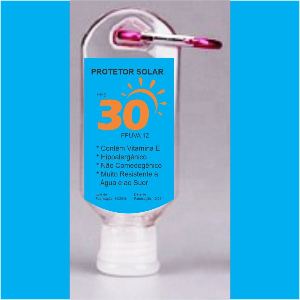 60 ml - Protetor solar fator 30fps - com 60ml e mosquetão