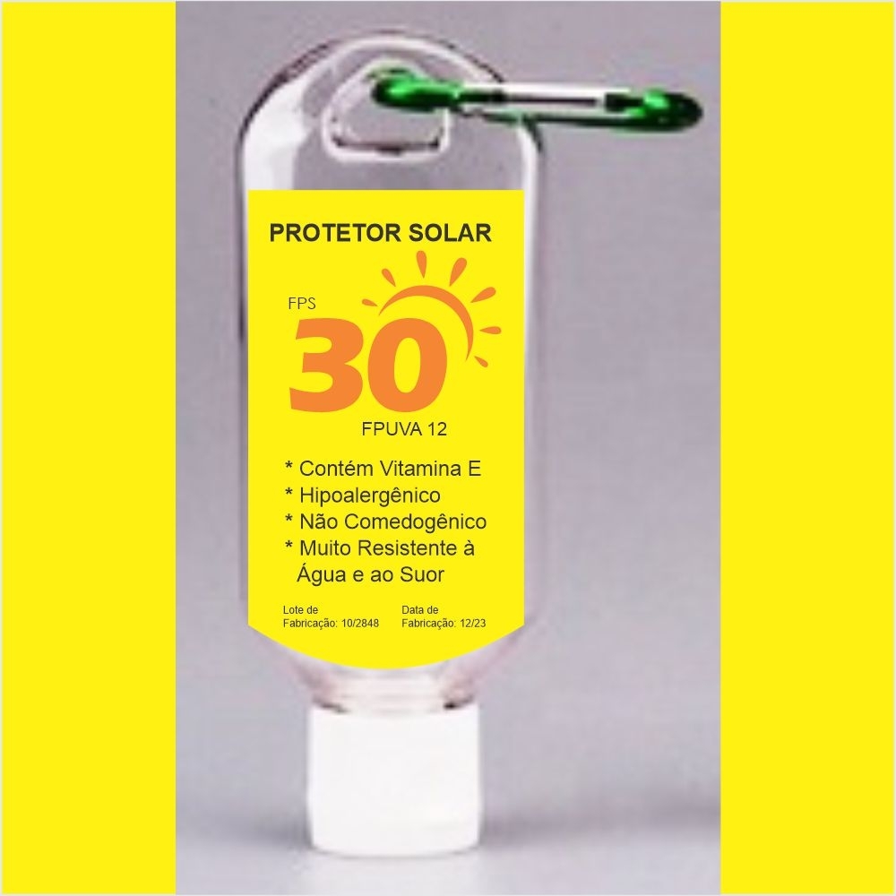 60 ml - Protetor solar fator 30fps - com 60ml e mosquetão