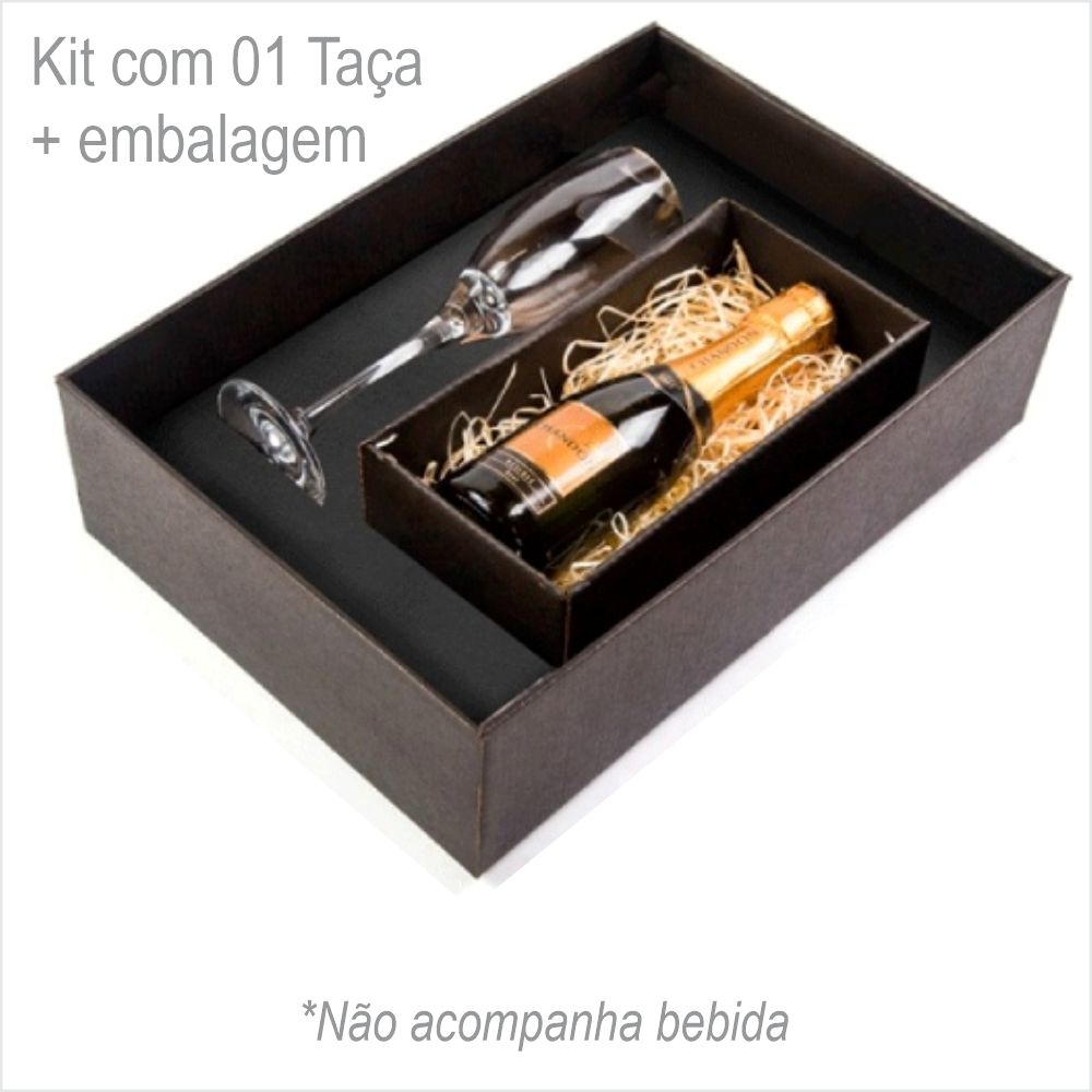 Taça De Vidro para Champagne 190 ML Com Espaço mini Garrafa-KT9009k